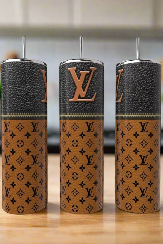 LV Burnt Orange Zipper 20oz Tumbler