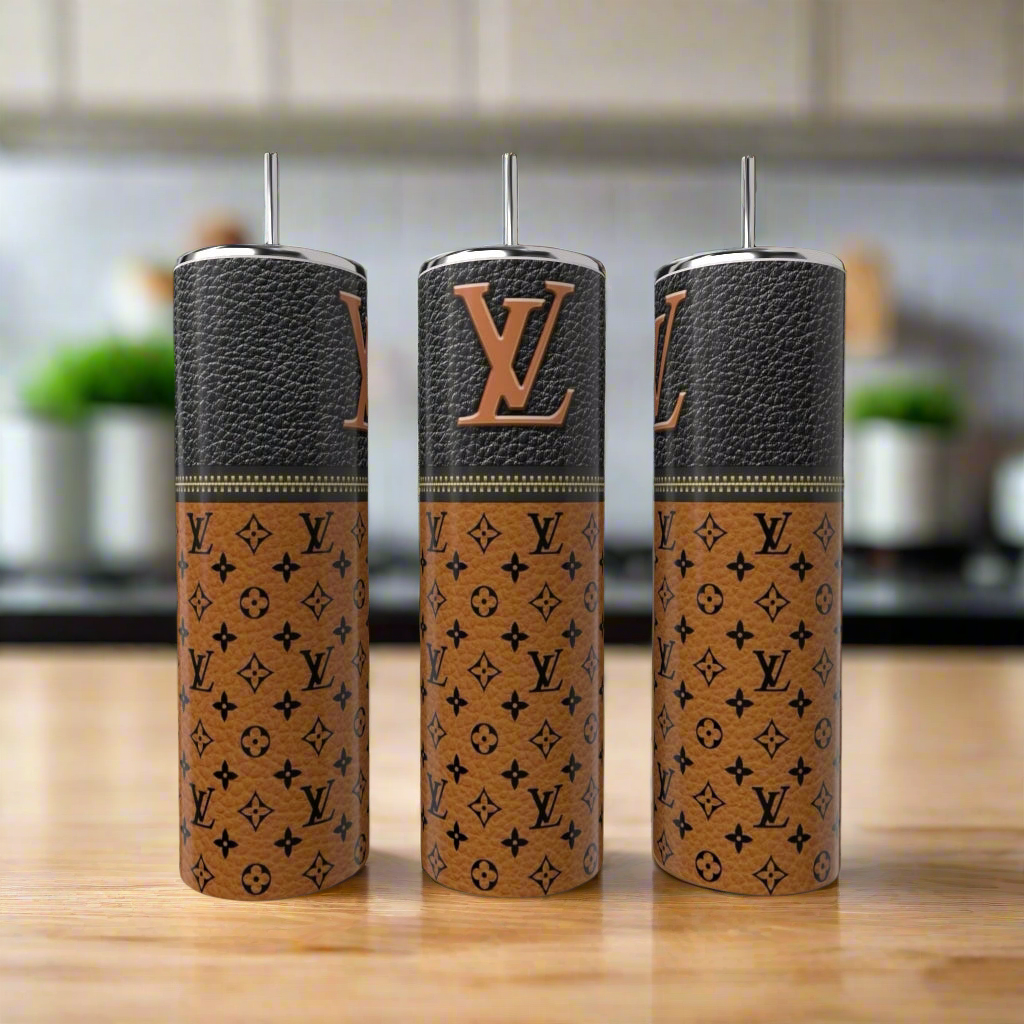 LV Burnt Orange Zipper 20oz Tumbler