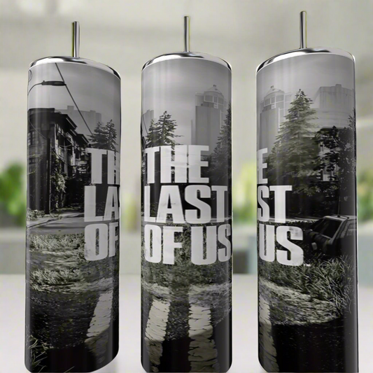 Enjoy eco-friendly drinks on the go with Kreative Kreationz’s The Last Of Us Fans 20oz Tumbler—stainless steel with an overgrown cityscape wrap and bold game-inspired text, perfect for every fan.