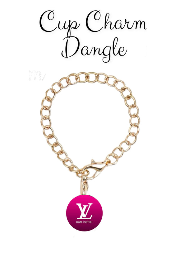 Pink LV Charm Dangle | Cup Accessory