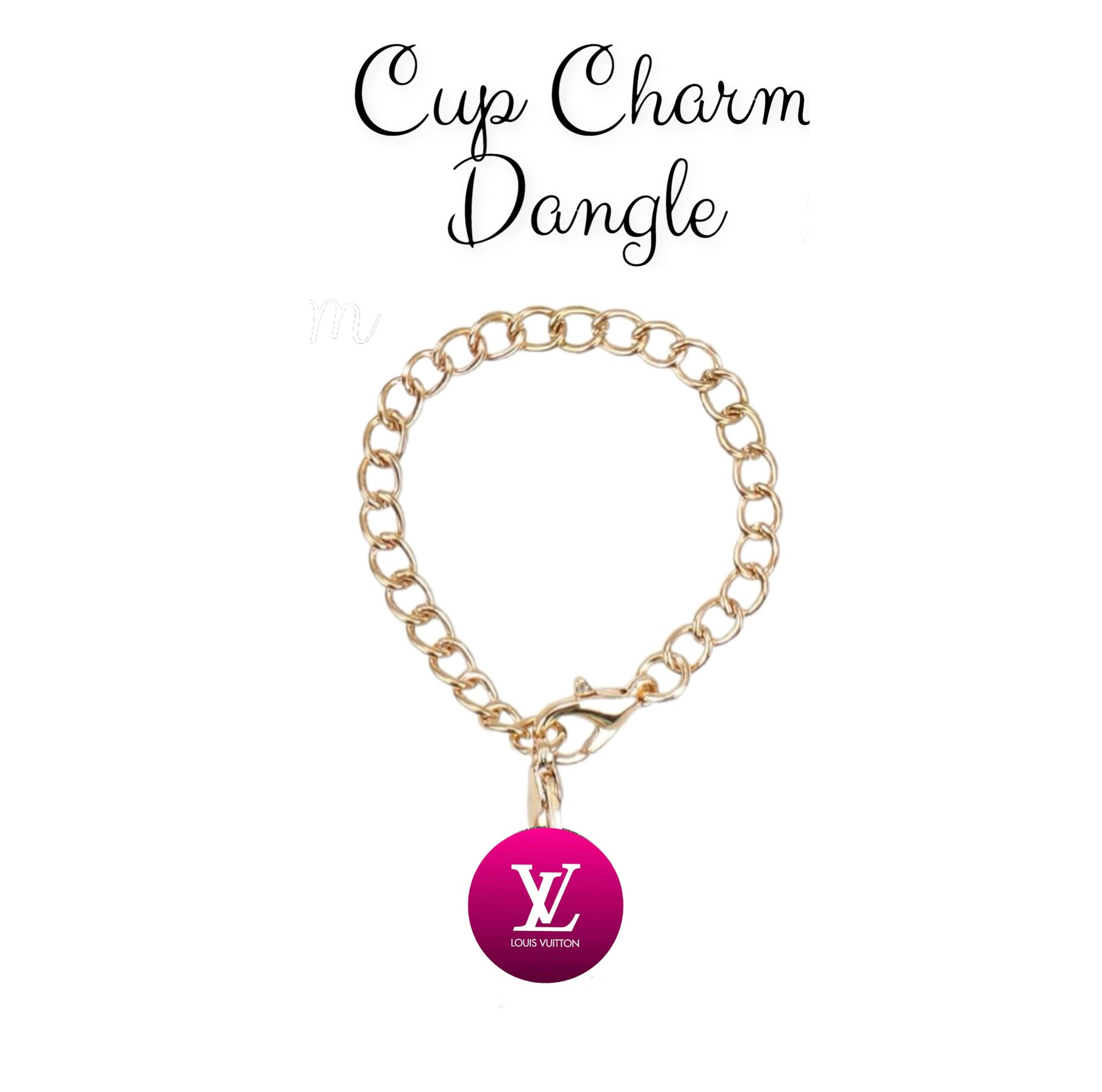 Pink LV Charm Dangle | Cup Accessory