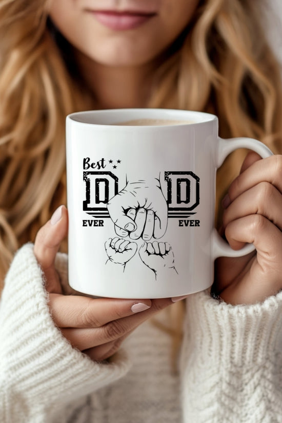 Little Fists Dad Best Ever Ceramic Mug