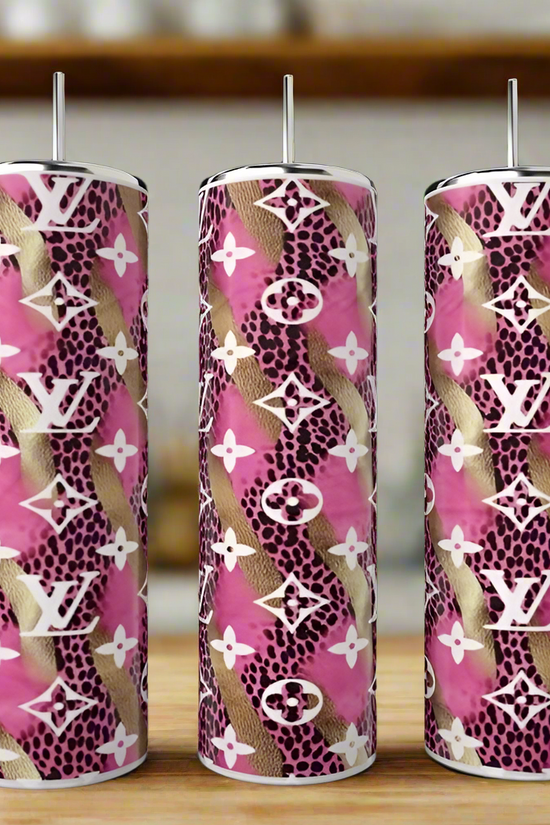 Louis Vuitton Pink & Gold 20oz Tumbler