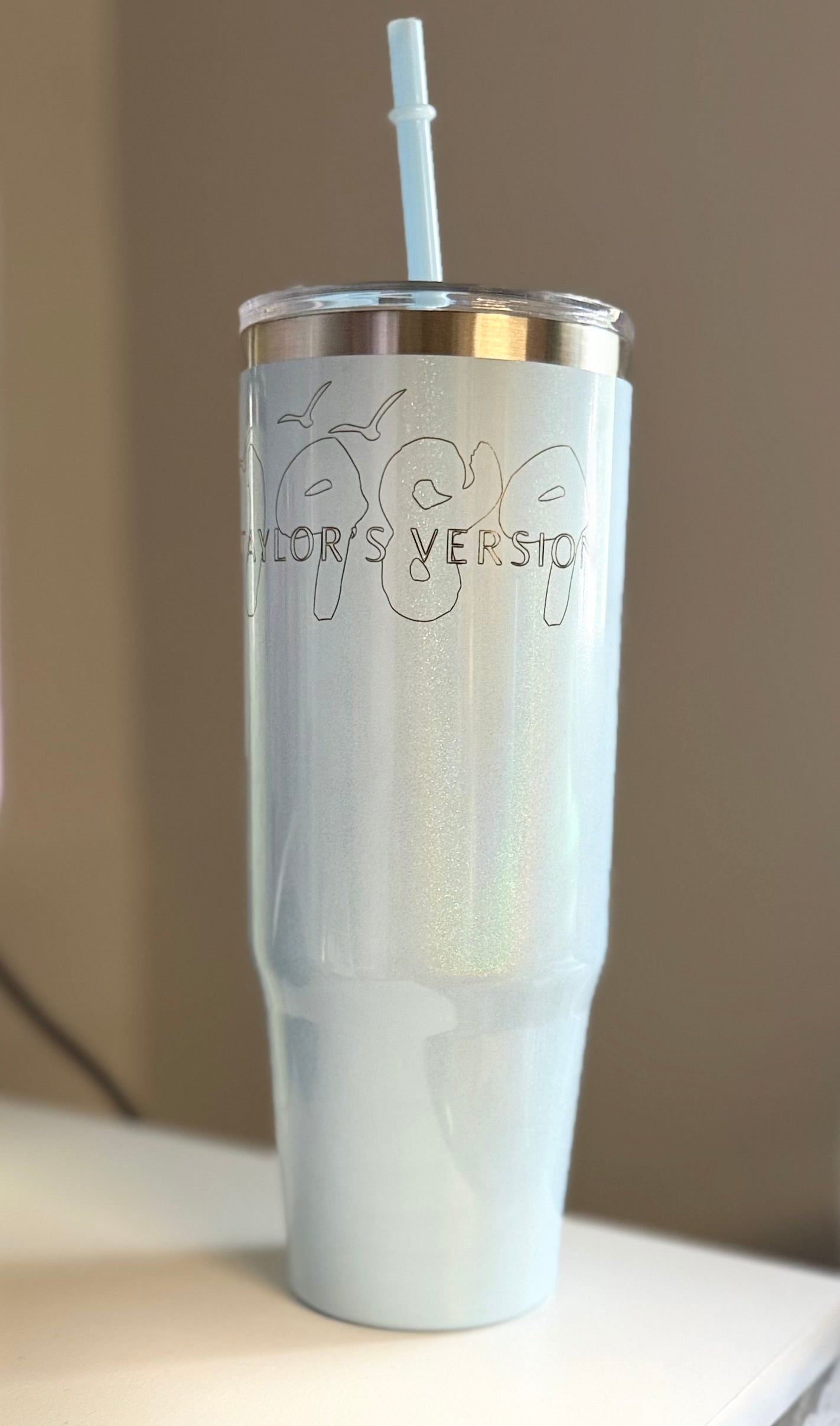 1989 Taylors Version Shimmer Laser Engraved 30oz Stainless Steel Tumbler