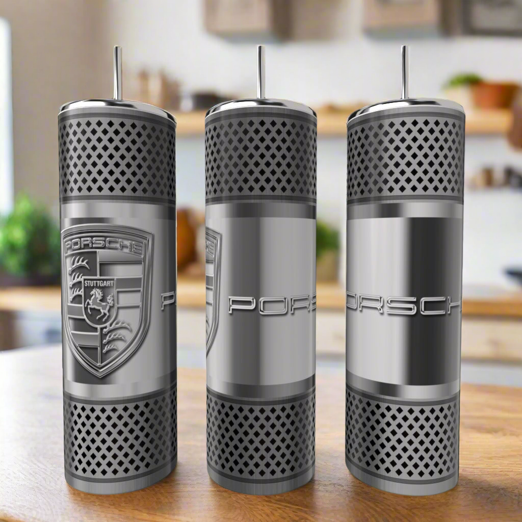 Car Enthusiast Silver Stainless Steel 20oz Tumbler