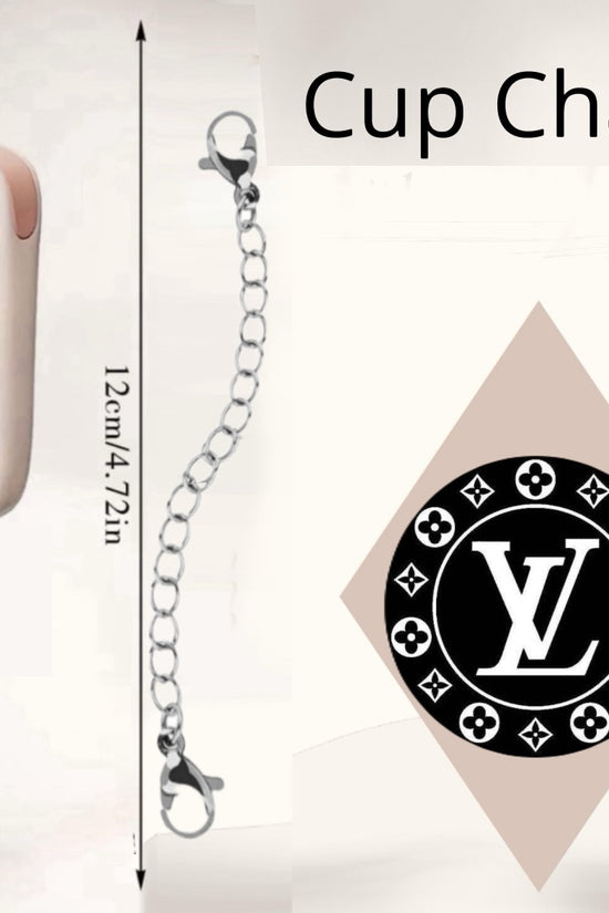 The LV Charm Dangle from Kreative Kreationz is a drinkware accessory featuring a black circle pendant with 