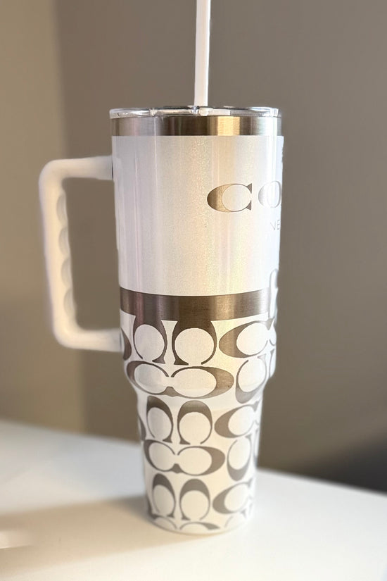 Coach White 40oz Engraved Tumbler