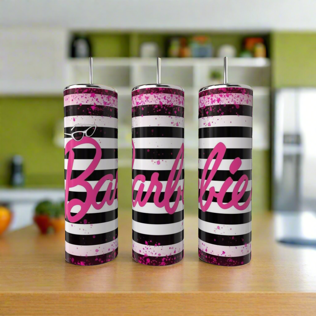 Barbie Stripe 20oz Tumbler