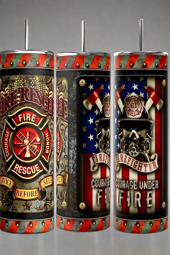 Fire Rescue 20oz Skinny Tumbler