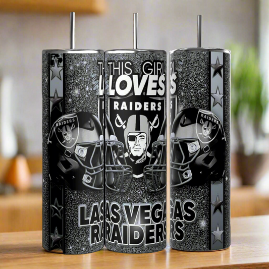 This Girl Loves (Team) - NFL- Custom 20oz Skinny Tumbler