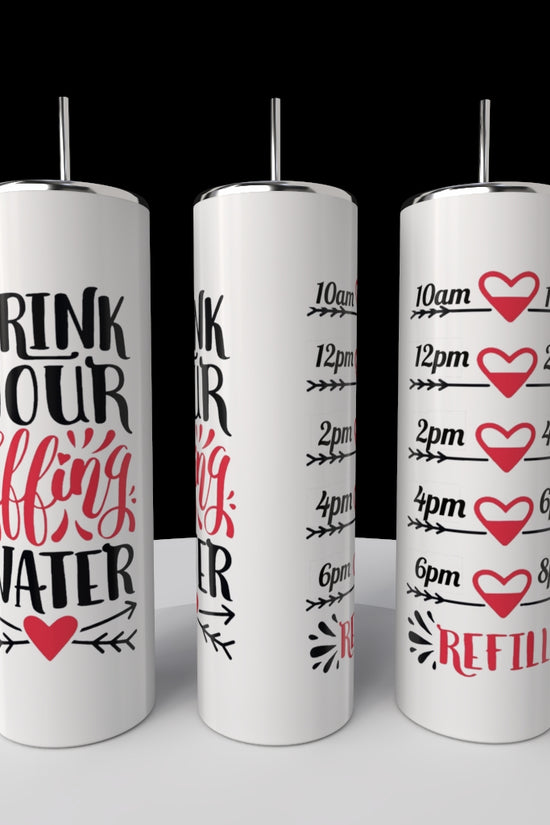 Drink Water 20oz Tumbler with Reusable Straw and Lid