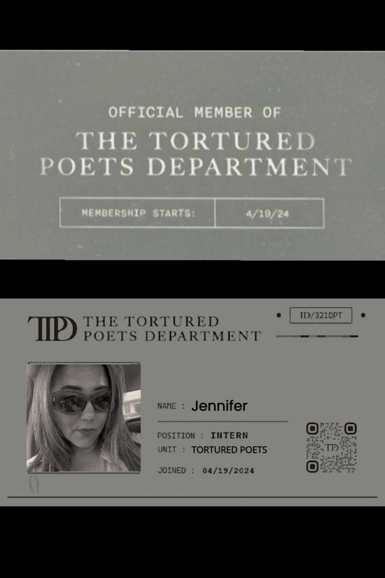 Poetry lovers will adore the Kreative Kreationz Personalized Members Only TTPD Keychain—one side reads 