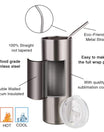 The Red Bull Stainless Steel 20oz Tumbler by Kreative Kreationz comes with a metal straw and offers double-walled vacuum insulation along with a sublimation coating. Descriptive labels emphasize its eco-friendly straw, straight design, spill-proof lid, and outstanding ability to retain both hot and cold temperatures.