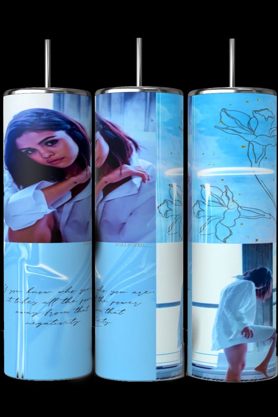 Selena Gomez Blue Collage 20oz Stainless Steel Tumbler