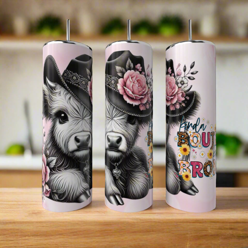 Kinda Boujee But Broke | Cow Collection |  20oz Tumbler