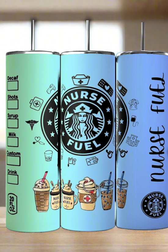 Three dark blue cylindrical tumblers, inspired by the luxury GUCCI Diana design and crafted by Kreative Kreationz, each featuring a textured pattern. These elegant tumblers boast prominent gold and red buckle designs, include a reusable straw, and flaunt a sleek, minimalistic aesthetic against a dark blue background. Each tumbler has an impressive 20 oz capacity.
