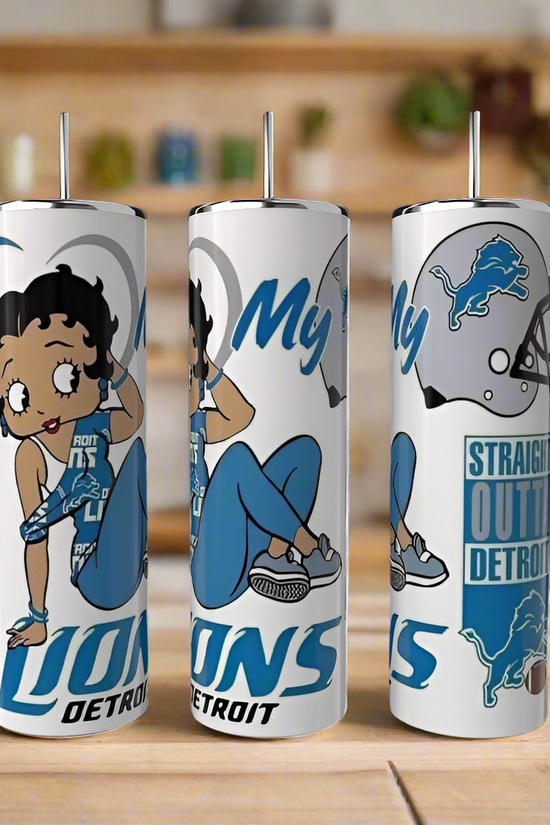 Detroit Lions Betty Boop 20oz Tumbler