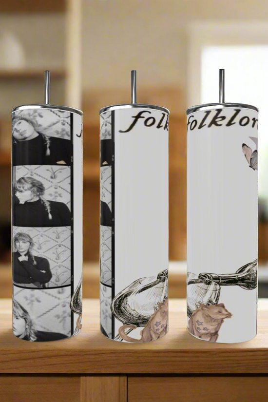 Folkore Polaroid Taylor Swift 20oz Skinny Tumbler