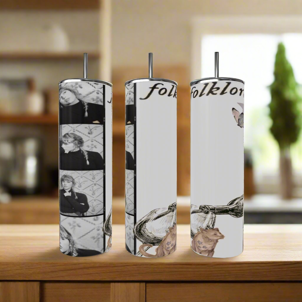 Folkore Polaroid Taylor Swift 20oz Skinny Tumbler