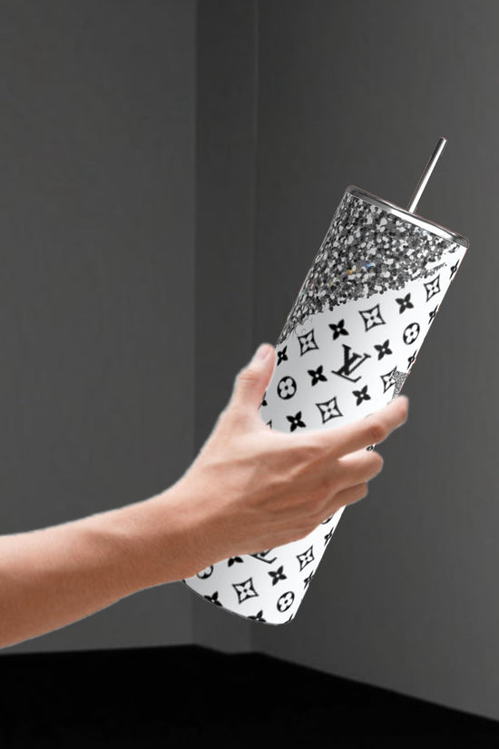 Louis Vuitton Black & Silver 20oz Tumbler
