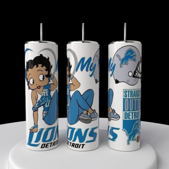 Detroit Lions Betty Boop 20oz Tumbler