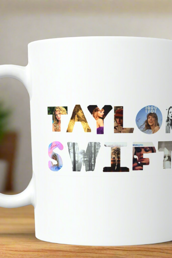 The Taylor Swift Eras Ceramic Mug by Kreative Kreationz showcases 
