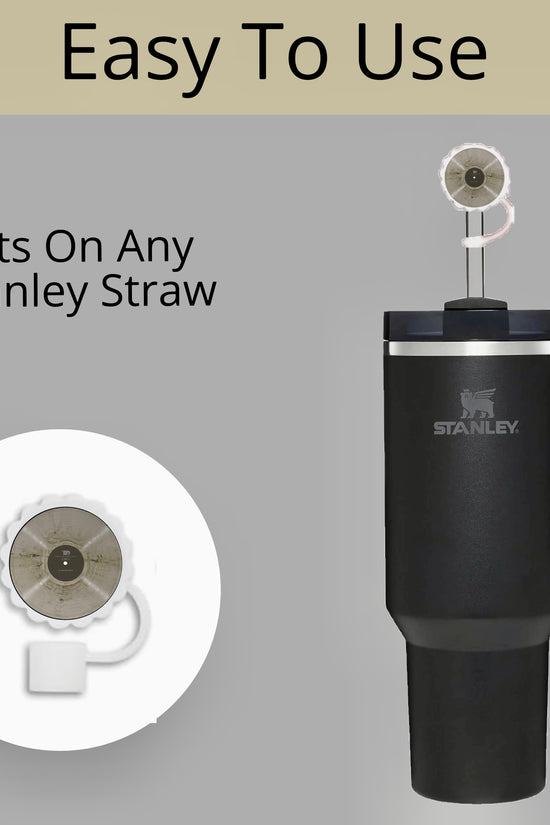 The image features a Kreative Kreationz black TTPD Vinyl Straw Cover with a splash-proof straw topper and attached straw cleaner. Text states, 