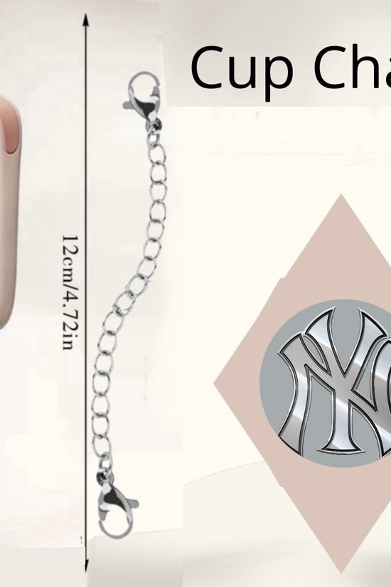 The NY Yankees Charm Dangle by Kreative Kreationz is a metal cup charm with a lobster clasp chain and round pendant featuring a silver 