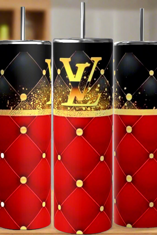 LV Red Designer 20oz Tumbler