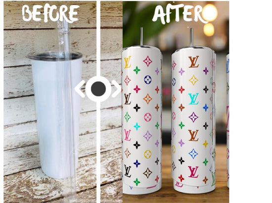 White LV Multicolor | 20oz Tumbler