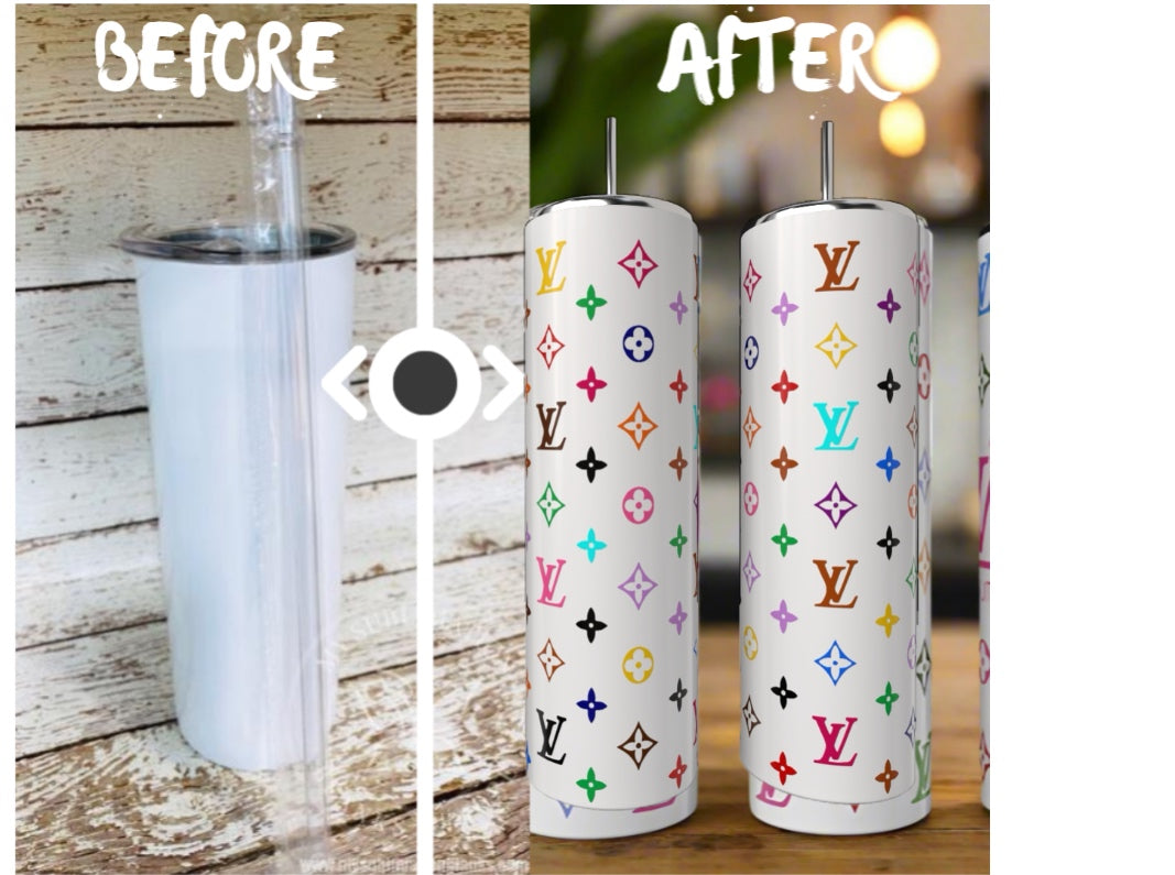 White LV Multicolor | 20oz Tumbler