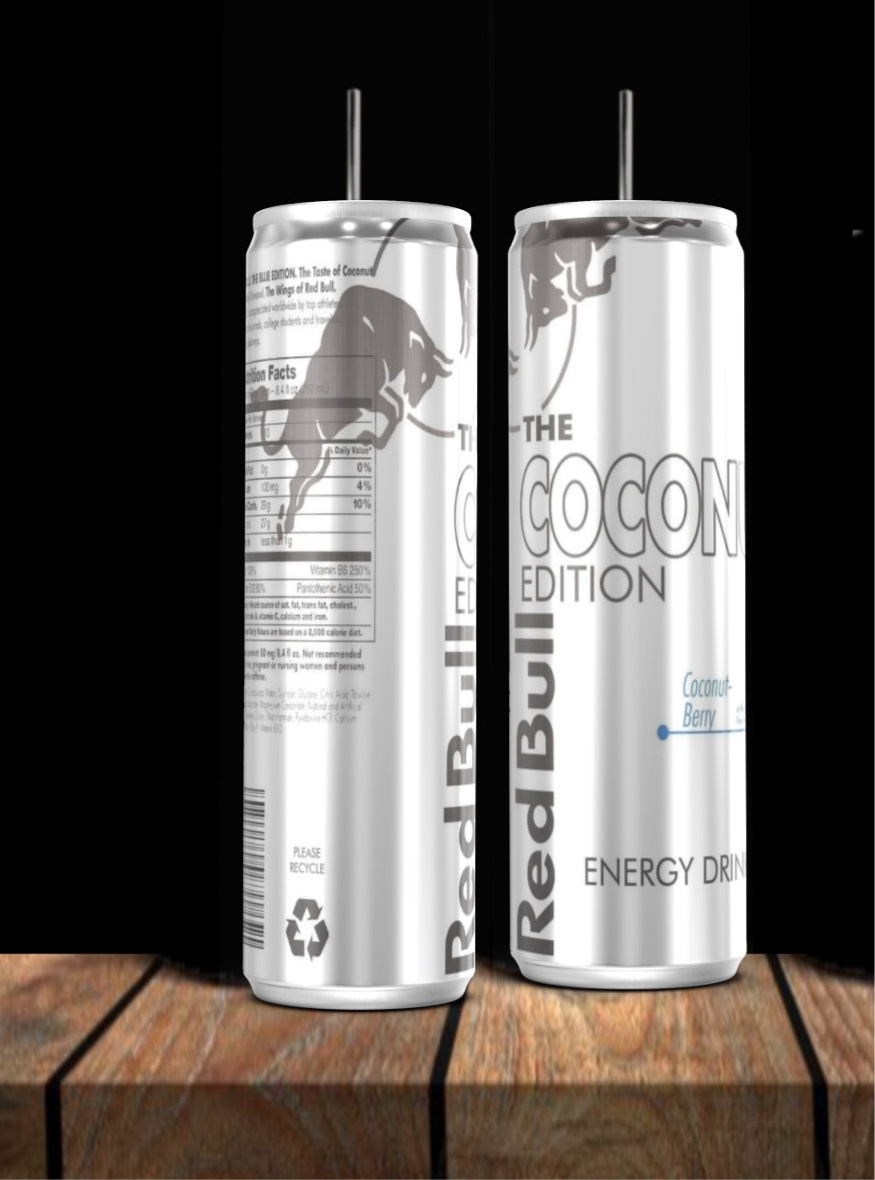 Coconut Red Bull Stainless Steel 20oz Tumbler