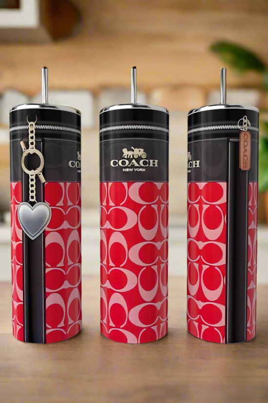 Coach Red 20oz Skinny Tumbler