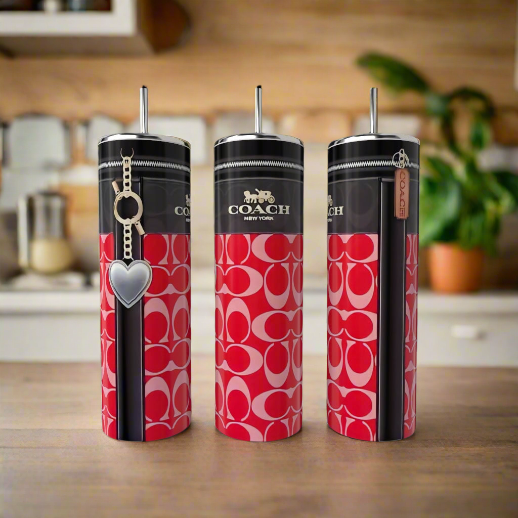 Coach Red 20oz Skinny Tumbler