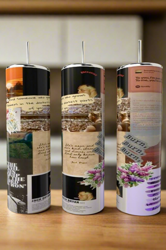 Zach Bryan Lyric Collage 20oz Tumbler