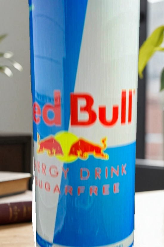 A collection of Red Bull lovers 20oz Tumblers from Kreative Kreationz, each displaying a different Red Bull flavor and distinct vibrant color. Arranged from left to right: Winter Edition (blue), Orange Edition (orange), Beach Edition (peach), Coconut Edition (white), Summer Edition (green), Original (silver), Sugarfree (white and blue stripe), and Tropical (yellow). Perfect for carrying your favorite energy drink without worrying about spills.