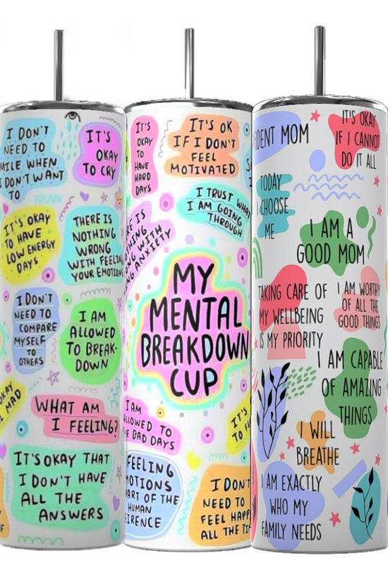 Mental Health Affirmations 20oz Skinny Tumbler