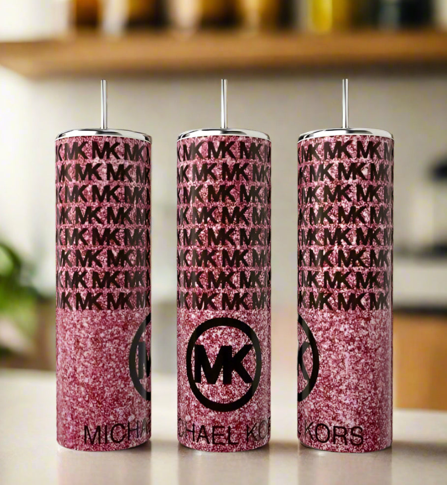 MK Pink Glittered 20oz Tumbler