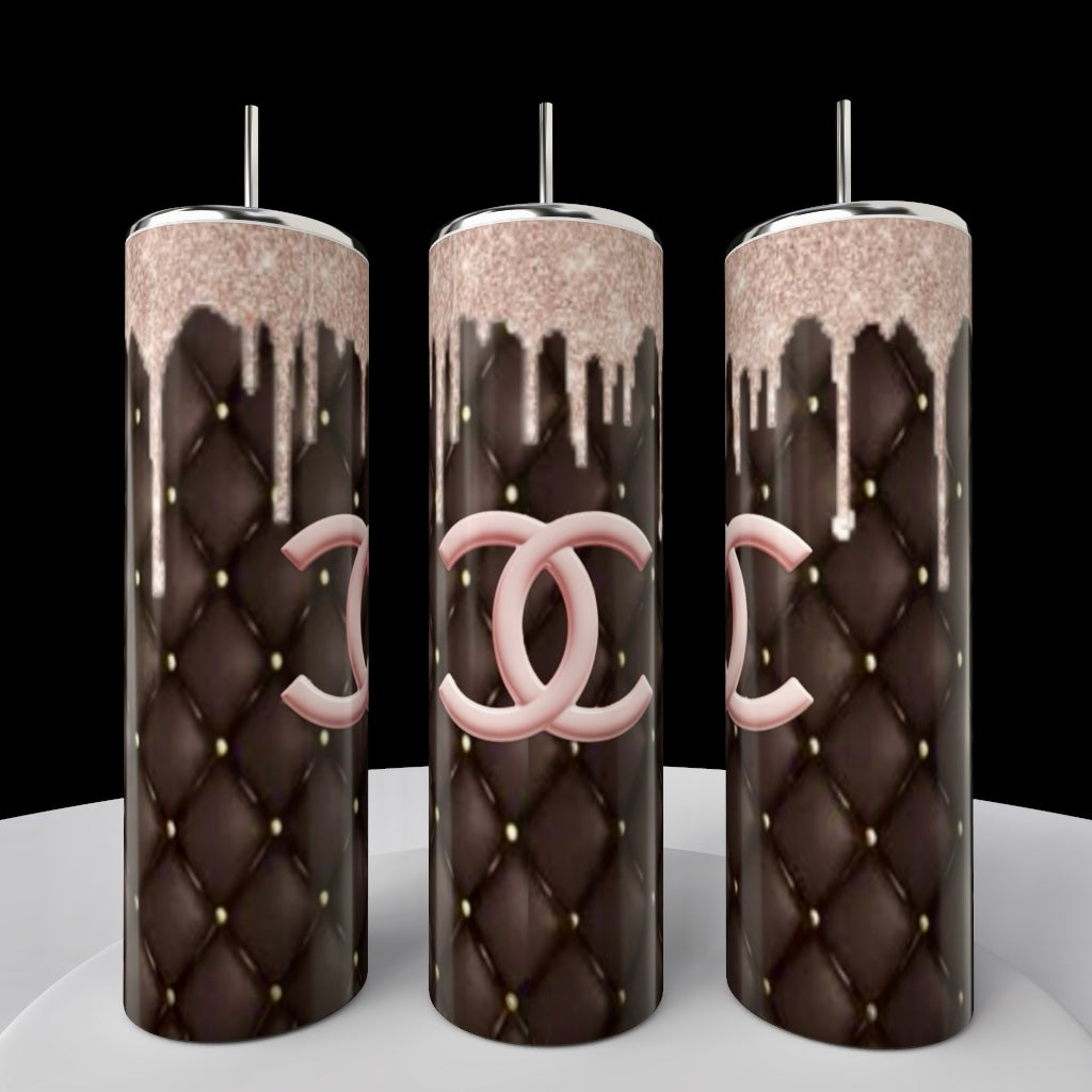 Chanel Pink Drip 20oz Tumbler