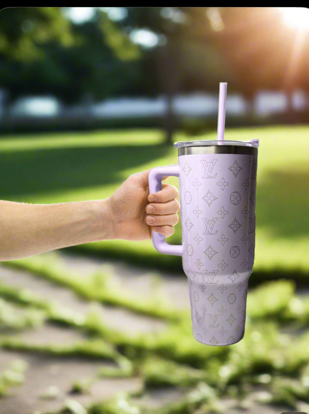 LV Lilac Engraved Tumbler