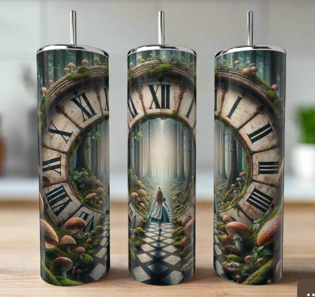 Alice in Wonderland Clock 20oz Tumbler