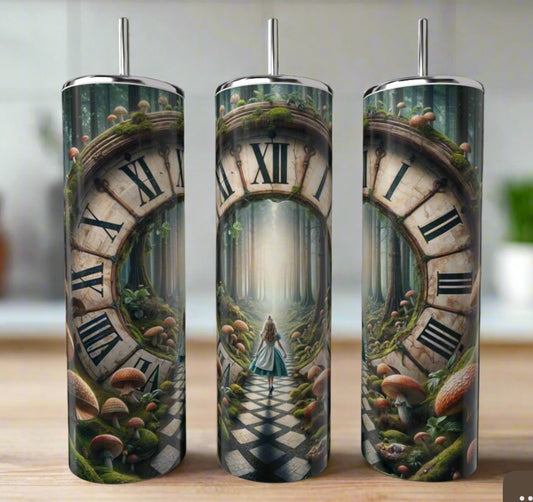 Alice in Wonderland Clock 20oz Tumbler