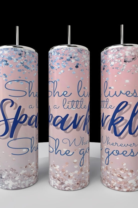 Kate Spade She Leaves Sparkle 20oz Skinny Tumbler