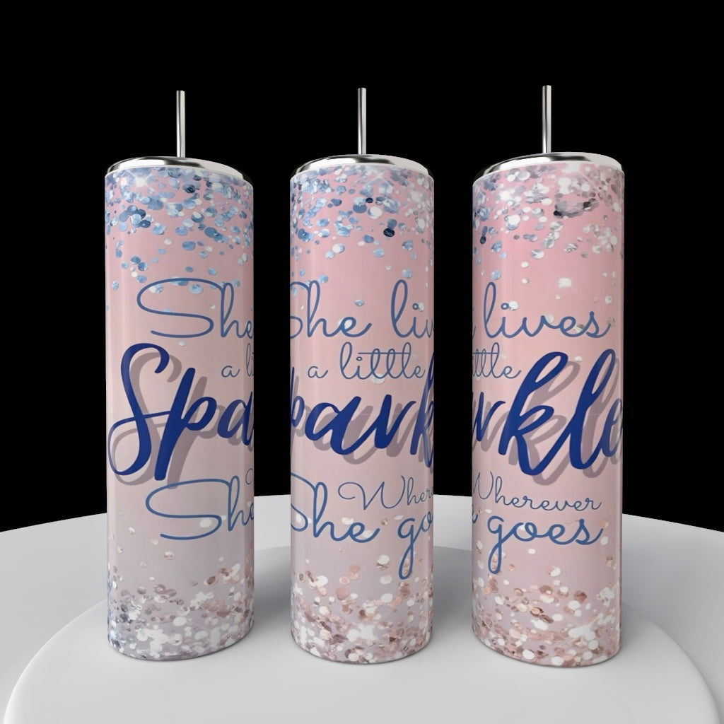 Kate Spade She Leaves Sparkle 20oz Skinny Tumbler