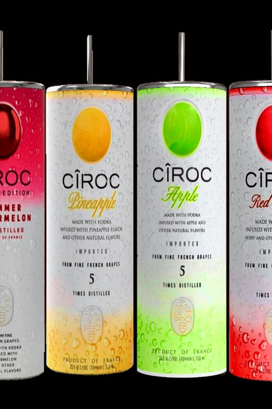 Ciroc Tropical Template 4 pack SVG, DTF transfer, PNG, tumbler wrap