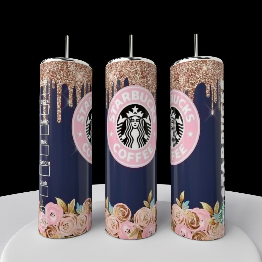 Starbucks Floral Drip 20 ounce skinny tumblers