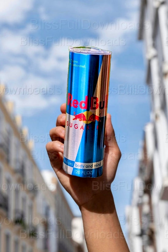 Sugar Free Red Bull Energy- Silver Stainless Steel 20oz Tumbler