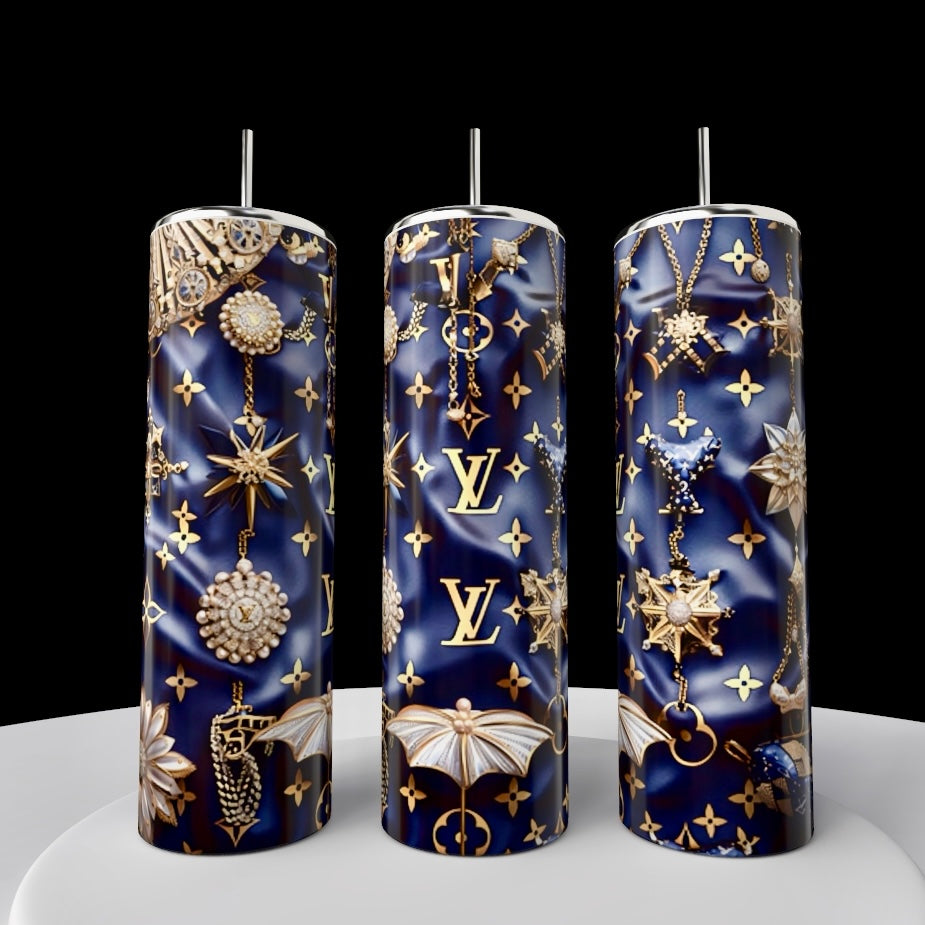 LV Blue & Gold 20oz Tumbler