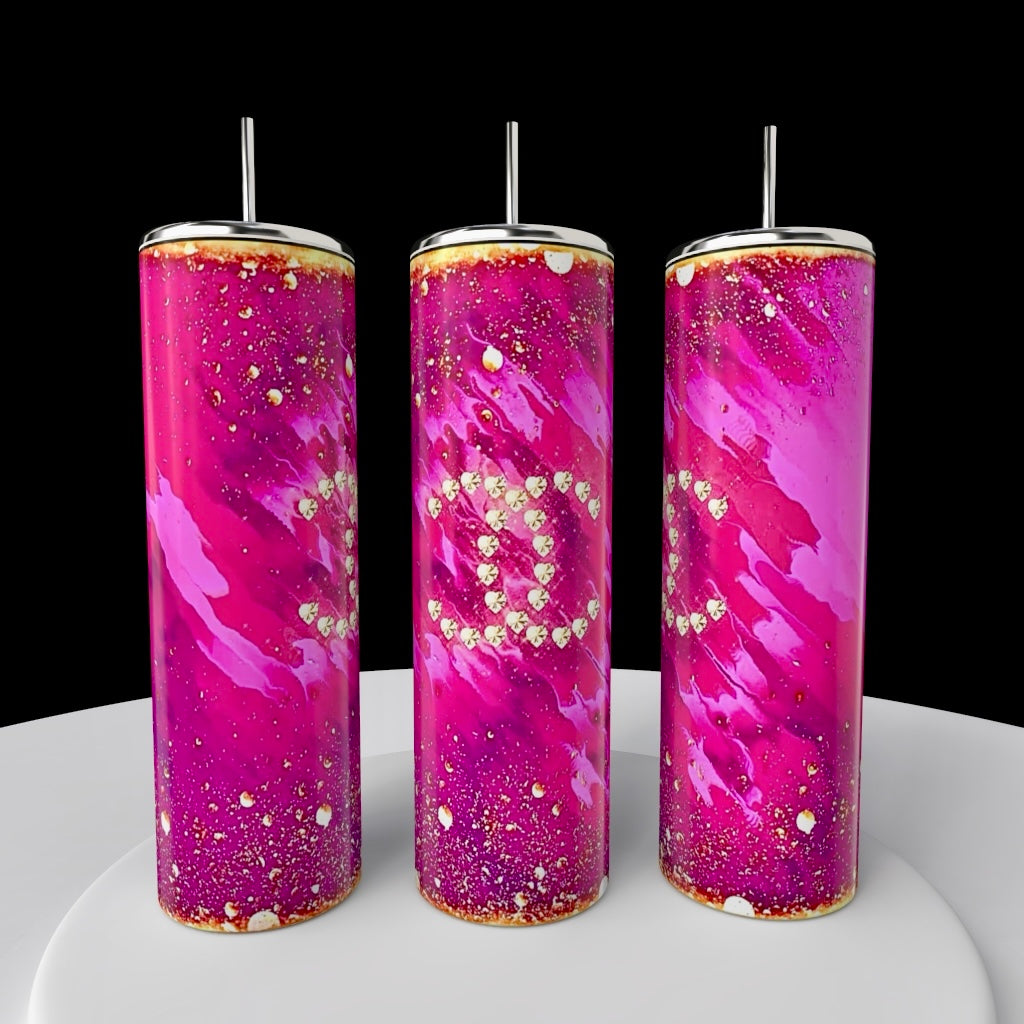 Chanel Pink & Gold 20oz Tumbler