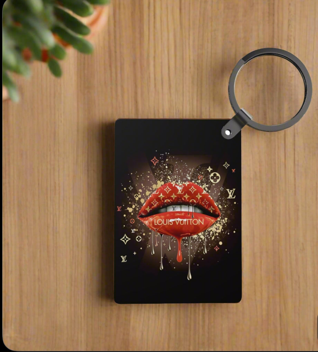 Drip Lips LV Inspired Keychain